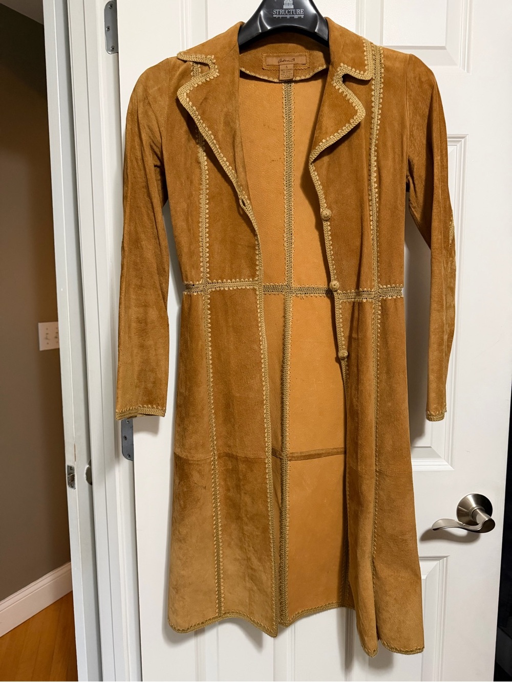 Arden B Suede Long Trench Coat - Tan